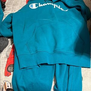 Champion Teal Hoodie and Sweatpants Set